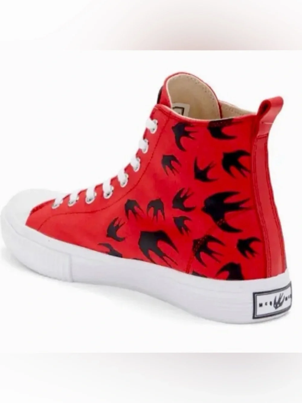 McQ Alexander McQueen Red Swallow High Top Sneaker Unisex 38 8 Womens